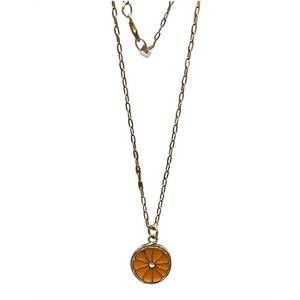 NEW ALV JEWELS women's slice necklace in orange
